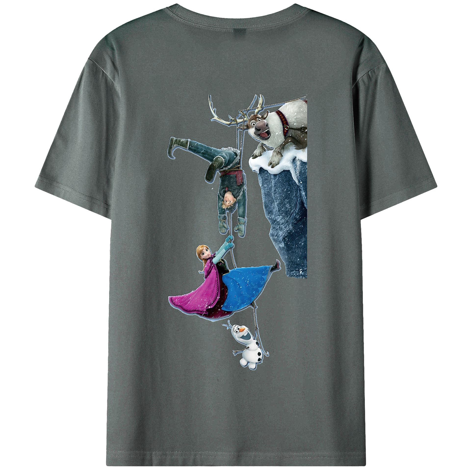 （画像用） アナと雪の女王 アンナ エルサ Frozen Anna Elsa 綿100％半袖Tシャツ（背面プリント）